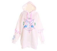TS-38-F2 Weiß Evil Cute Bunny Angel Hase Rabbit weiß Oversize-Look Kapuzen Sweatshirt Pullover Pastel Goth Lolita Harajuku Kawaii