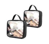 TSA Approved Clear Travel Toiletry Bags - 2pcs Waterproof Cosmetic Pouch for Carry-on Liquids