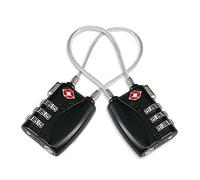 TSA Gepäckschlösser, 2 Packs 3 stelliges Sicherheitsschloss,Kombinationsschlösser,Codeschloss für Reisekoffer, Gepäcktasche, etc. (Schwarz)