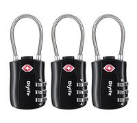 TSA Gepäckschlösser, [3 Stück] Diyife 3-stelliges Sicherheitsschloss, Kombinationsschlösser, Codeschloss für Reisekoffer Gepäcktasche Etui etc. (Schwarz)