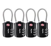 TSA Gepäckschlösser, [4 Stück] Diyife 3-stelliges Sicherheitsschloss, Kombinationsschlösser, Codeschloss für Reisekoffer Gepäcktasche Etui etc.(Schwarz)