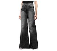 tsaChick Baggy Jeans Damen High Waist Baggy Jeans Damen High Waist Jeanshosen Weites Bein Stretch Jeans Straight Jeans Hosen Casual Lose Damenhose Freizeithose Wide Leg Denim Pants Schwarz 4XL