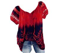 tsaChick Bluse Damen Kurzarm Sale Angebote WeißE Bluse Damen Floral Lace Sommer Stretch Crop Top Hollow Out Rundhals Short Sleeve Blusenshirt Damen Kostüm-Oberteile für Erwachsene DXA36