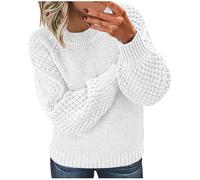 tsaChick Damen Pullover Bluse Damen Elegant Thermoshirt Damen Langarm Blusen Lange Pullover Für Damen Weißes Top Longsleeve Jeans Damen Baggy Damen Tshirt Langarm Sexy Oberteil Damen