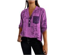 tsaChick Damen Tshirt Leinen Tunika Einfarbig V-Ausschnitt Tshirt Damen Sommer Elegant Achselshirts Damen Kurzarm Shirt Weiß Damen Königsblau Netzshirt Damen Casual 2024 Neu A5703