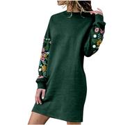 tsaChick Herbst Kleider Damen Damen Langarm Minikleid Kariertes Kleid Rollkragen Strickkleid A-Linie Sweater Herbstkleid Lose Kleider Strickkleid Damen Winter S-XXL