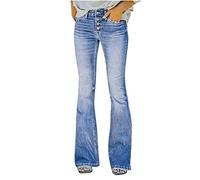 tsaChick Jeans Damen Weites Bein Sale Angebot Baggy Jeans Damen Faux Denim Jeans Straight Hohe Taille Palazzo Skinny Jeans Damen Low Waist Lang Jeans Damen Weiß Bootcut Khakihose Knopfleiste NZA59