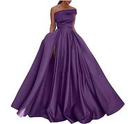 tsaChick Kleider FüR HochzeitsgäSte Cocktailkleid Damen Elegant für Hochzeit Lange Abendkleider Abschlusskleider Festlich Kleider Hochzeitsgast Satin Abendkleid Ballkleider Brautkleid Große Größen