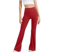 tsaChick Leggings Orange Damen Angebote Meerjungfrau Leggings Freizeit Flared Yogahose Lang Slim Fit Schlaghose Schwarz MäDchen Hoher Taille Blickdicht Sporthose Bauchkontrolle Sportleggins KZB96