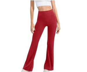 tsaChick Leggings Orange Damen Angebote Meerjungfrau Leggings Freizeit Flared Yogahose Lang Slim Fit Schlaghose Schwarz MäDchen Hoher Taille Blickdicht Sporthose Bauchkontrolle Sportleggins KZB96