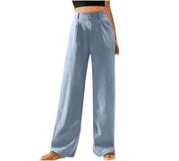 tsaChick Leinenhose Damen 3/4 Hose Damen Sommer Culotte Damen 7/8 Musselin Outdoor Hose Damen Sommer Golfhose Damen Jeans Leggings Damen Stretch Hosenrock Lang Weiße Jeans Damen Joggen