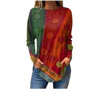 tsaChick Longbluse Damen Sale Angebote Langarm Rundhals Bluse Lässige Female Bikini Oberteil GroßE BrüSte Relaxed Gepunktet Activewear-Langarmshirts für Damen Longshirt Damen Schwarz Weiß LTC64