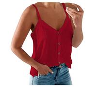 tsaChick Neckholder Top Damen Tanktop Sale Angebot Ärmelloses Tank Top Sommer Tops Einfarbig Tank Top Damen Sexy Spaghetti-Träger Damen Leinen Tank Top äRmellose Bluse Sommer BXI46