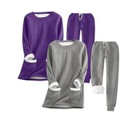 tsaChick Schlafanzug Damen Winter Pjama Set Für Damen Langer Schlafanzug Damen Schlafanzüge Für Damen Hose Teenager Mädchen Schlafanzug Damen Große Größen Bademantel Damen Sauna Schlafanzug