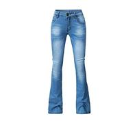 tsaChick Schwarze Jeans Damen Damen Low Rise Wide Leg Jeans Y2k Vintage Baggy Jeans für Damen Low Waist Wide Leg Pants 90s Style Streetwear Hell Blau XL