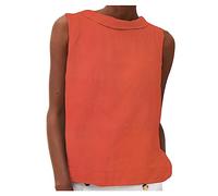 tsaChick Spaghetti Top Damen Sale Angebot Tanktop Ärmelloses Camisole Casual Sommer Tops Rundkragen Damen Seamless Tanktop Schwarz Einfarbig Baumwolle Leinen Activewear-Tanktops BXI14