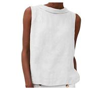 tsaChick Spaghetti Top Damen Sale Angebot Tanktop Ärmelloses Camisole Casual Sommer Tops Rundkragen Damen Seamless Tanktop Schwarz Einfarbig Baumwolle Leinen Activewear-Tanktops BXI14