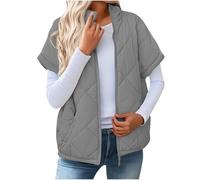 tsaChick Steppweste Damen Kurzarm Daunenweste Herbst Winter Westen Reissverschluss Stehkragen Übergangsweste Casual Leichte Outdoor Winterjacke Kurz Puffer Jacke Wintermantel Steppmantel