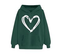 tsaChick Swetchert Pullover Damen Damen Sweatshirt mit Rundhalsausschnitt langärmelig lässig Herz Lippen Druck Women's Love Print Langarm Sweatshirt mit Kapuze Pullover Damen Winter S-3XL