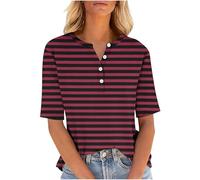 tsaChick Tank Top Damen T Shirt V Ausschnitt Damen Colorblock Gradient Longshirt Mittelalter Bluse Damen V-Ausschnitt Kurzarm Tanktop Damen Mode Kleidung Beachwear Damen Business 2024 Neu E5089