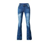 tsaChick Zerrissene Jeans Damen Frauen Patchwork Haremshose Zerstört Jeans Wide Leg Jeans Dunkel Blau XL