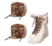 Tsangbaby 2 Stück Schnürsenkel Leopardenmuster Leoparden Schnürsenkel Satin 4cm Breite Schnürsenkels Leo Print Schuhbänder Für Sneaker Turnschuhe Sportschuhe, Leopard Shoelaces (140cm)