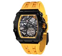 TSAR BOMBA Armbanduhr Herren Luxus Edelstahl Tonneau Großes Ziffernblatt Leuchtende Analog Armbanduhr Saphirglas Klassische männer Business Uhr 50M Wasserdicht automatik herrenuhr