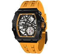 TSAR BOMBA Automatik Herrenuhr - Japanisches Mechanische Uhrwerk - Saphirglas - 50M Wasserdicht - Silikonarmband -Luxus Leuchtend Quadratische Uhr