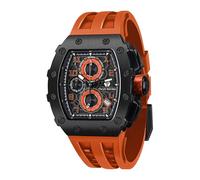 TSAR BOMBA Herren Uhr Tonneau Chronograph 50M Wasserdichter Luxus Skelett Daydate Armbanduhr Stilvolles Cool Tauchen Sport Männer Uhren Japanisches Quarzwerk Saphirglas Geschenk für Männer