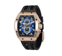 TSAR BOMBA Herren Uhr Tonneau Uhren Herren Chronograph Herren Tonneau Luxus Armbanduhr Herren Cool Sport Männer Uhren Japanisches Quarzwerk 50m Wasserdichter Daydate Saphirglas Geschenk für Männer