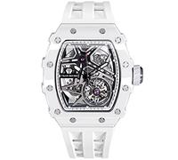 TSAR BOMBA Herrenuhr Automatik Keramiklünette Uhren Herren- Japanisches Mechanische Uhrwerk-Saphirglas - 50M Wasserdicht-Lünette aus Kohlefaser-Silikonarmband-Luxus Leuchtend Quadratische Uhr