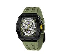 TSAR BOMBA Luxus Automatik Herren Uhr Quadratische Uhren Tonneau Skelett Armbanduhren Silikon/FKM Rubber Saphirglas Japanisches Uhrwerk 50M Wasserdichtes Geschenk für Männer