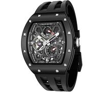 TSAR BOMBA Luxus Automatik Herrenuhr - Keramik - Japanisches Uhrwerk Saphirglas - 50m wasserdichte Quadratische Uhr- Gangreserveanzeige