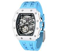 TSAR BOMBA Luxus Herren Automatik Uhr-Keramiklünette-Saphirglas-51M Wasserdicht Herrenuhr-Tonneau Armbanduhr Silikonarmband Leuchtend Elegante Geschenke für Männer