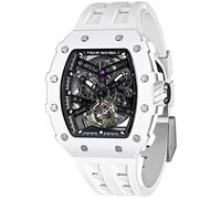 TSAR BOMBA Luxus Herren Automatik Uhr-Keramiklünette-Saphirglas-51M Wasserdicht Herrenuhr-Tonneau Armbanduhr Silikonarmband Leuchtend Elegante Geschenke für Männer