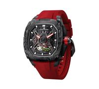 TSAR BOMBA Luxus Mechanische Uhren für Männer mit Carbon Fiber Gehäuse Herren Armbanduhr Leuchtend 5ATM Wasserdicht Herrenuhr mit Fluorkautschuk Armband Große Geschenke für Männer