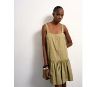 TOPSHOP - TSASTA SL MINI DRESS WVN Olive Branch - Gr. - 36