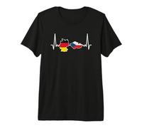 Tschechien Deutschland Karte Herzschlag Flagge Tscheche Premium T-Shirt