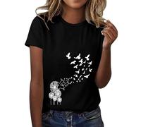 Tshirt Damen Angebot Schwarze Bluse Damen Elegant T Shirt Damen Kurzarm V Ausschnitt Luftige Sommerkleider Damen Tshirt Kurzarm Gr.44 46 Top Vorne Kurz Hinten Lang Damen Shirts Sommer Sale
