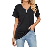 Tshirt Damen Bluse Kurzarm Oberteile Tshirt V-Ausschnitte Sommershirts Mode Lose Damenblusen Shirt Elegante Hemdbluse T-Shirt Tshirt Damen Hemdshirt Tanktops Frauen Sommerkleidung Damen