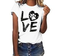 Tshirt Damen Lässige Elektrokardiogramm Druck Oberteile Herzschlagkurve Pullover T-shirt Einfarbiges Basic Shirt Rundhals Kurzarm Sommer Tops Lockere All-Match Tunika Bluse Laufshirt Sportshirt