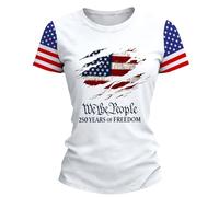 Tshirt Damen Oberteile Kurzarm Tops Printed Women's Top Short Sleeves Blouse Sleeve T Shirt Round Neck T-Shirts Sommer Tshirts Langes Mode Für Sommershirts Leicht Und Luftig Enge Oversized Weiß XL