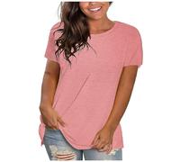 Tshirt Damen Sommer Oversize Schwarz T-Shirt Rundhals Kurzarm Oberteile Basic Casual Tee Shirts Teenager Mädchen Baumwolle Locker Bluse Tops Sportshirt Sommer Shirt Party Top Tshirt Sweatshirt