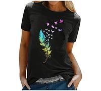 Tshirt Damen Sommer Tops Kurzarm Oberteile Bluse V-Ausschnitt Longshirt Locker Tunika Tops Shirtbluse Tunika Große Größen Bluse Elegant Obertei Kurzarm Lässig Blusen