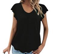 Tshirt Damen T-Shirt Sommer Kurzarm Rundhals Casual Oberteile Baumwoll Basic Tops Shirt Tshirt Damen Leichte Sommerblusen Damen Sport Top Damen Sommerkleidung Damen