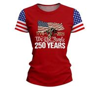 Tshirt Damen Tops Sommer Printed Women's Top Short Sleeves Blouse Sleeve T Shirt Round Neck Oversized Schirts Für Weiß Longshirts Tshirts Basic Elegant Lässige Oversize Lang Baumwolle Shirts Rot XL