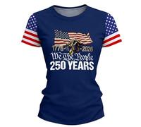 Tshirt Damen Tops Sommer Printed Women's Top Short Sleeves Blouse Sleeve T Shirt Round Neck Oversized Schirts Für Weiß Longshirts Tshirts Basic Elegant Lässige Oversize Lang Baumwolle Shirts Blau S