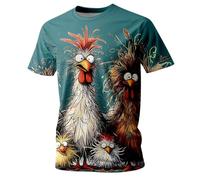 Tshirt Herren Lustig 3D Tierdruck Tee Shirt Sommer Beiläufige Grafik Kurzen Ärmeln Tops Rundhals Casual Sport Kleidung Männer Streetwear Gedruckt Muskelshirts Feiertag XS-6XL (Mintgrün, 5XL)