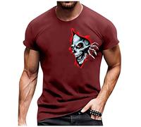 Tshirt Herren Rundhals Kurzarm T-Shirt Cartoon Drucken Hemd Herren Kurzarmshirt Männer Basic Sportshirt Streetwear Oberteil Sommer Kurze T Shirt Atmungsaktiv Sommershirt