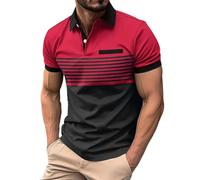 Tshirt Männer Sale Poloshirts Herren Kurzarm Atmungsaktives Schnelltrocknend Poloshirts Für Herren Sommer Casual Mode Shirt Sommer Bequemes Knopfleiste T-Shirts Herren Colour Block Angebote Herren